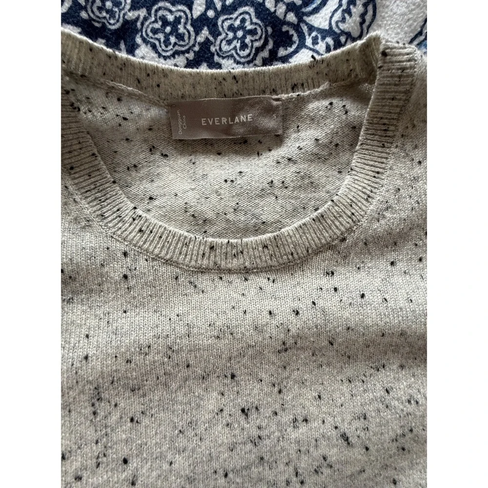 Everlane Cashmere Crewneck‎ Sweater Oatmeal Donegal Speckled Beige Womens Small